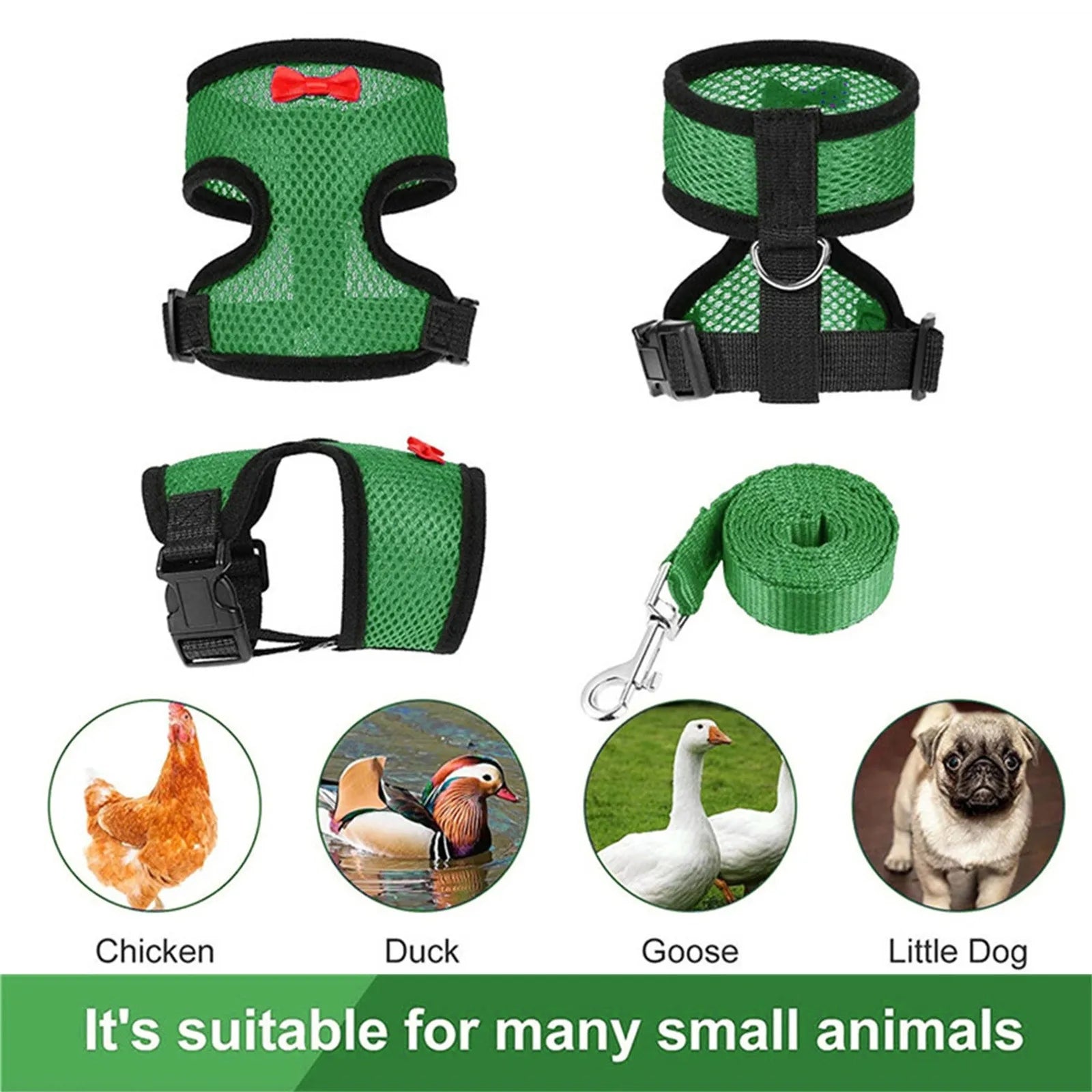 Chicken Hen Size With 6-foot Matching Belt Comfortable Breathable Medium Adjustable Chicken Harness Hen Size Convenient - myfunfarm