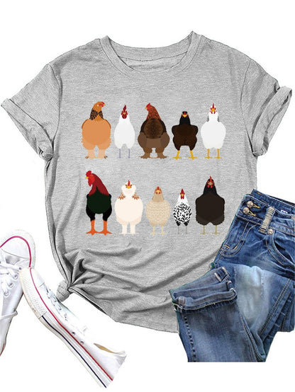 Cute Ten roosters humorous hen Unisex T-shirt - myfunfarm