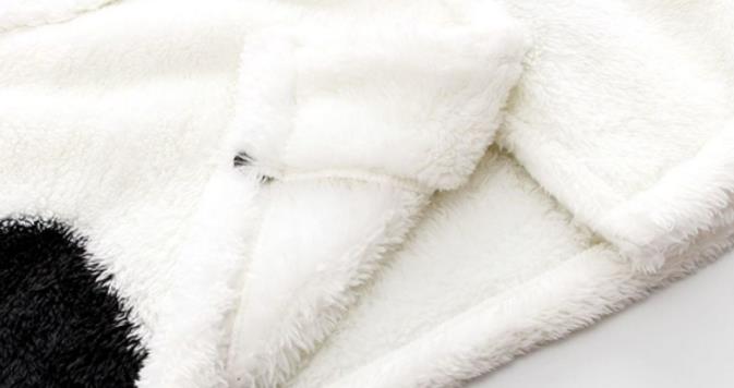 Cute Cow pattern Women Autumn Winter Fleece Gown Hooded Long Warm