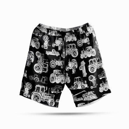 Cute Tractor pattern - Hawaiian Shirt, Shorts for Kid - myfunfarm