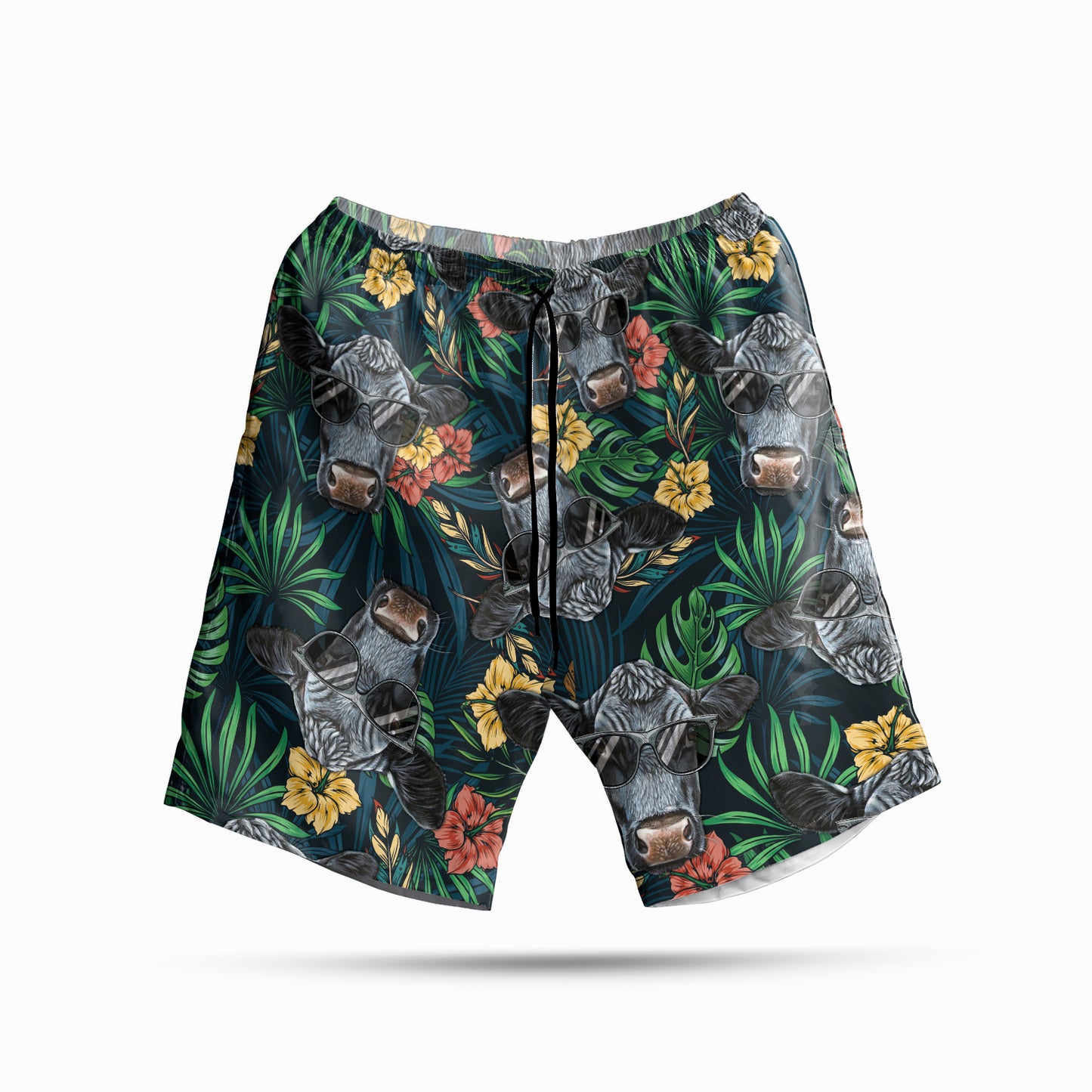 Cow Floral Pattern - Hawaiian Shirt and Shorts for adult and youth