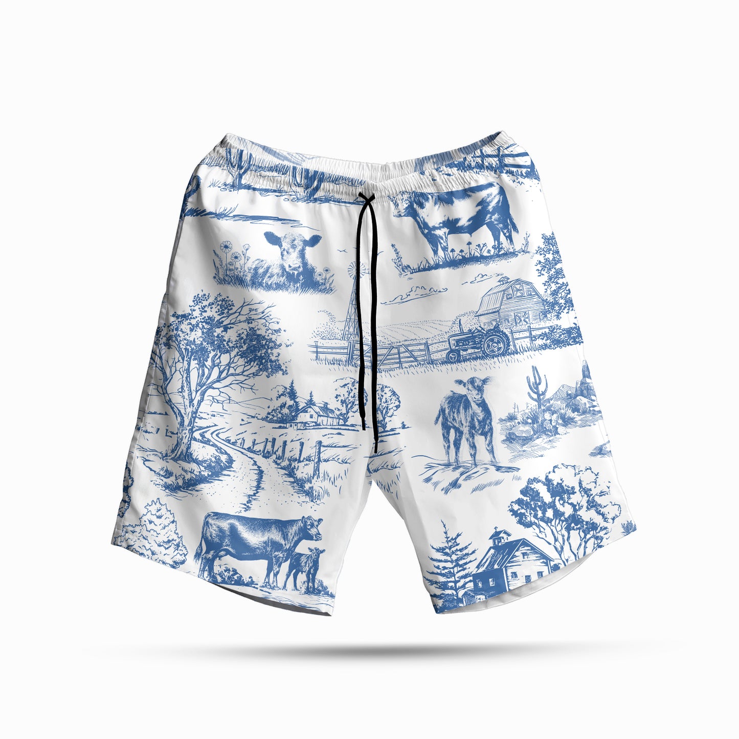 Cattle Print Toile Hawaiian Shirt - myfunfarm