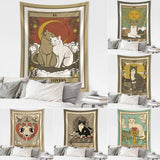 Cat Tarot Tapestry Wall Hanging Home Decor