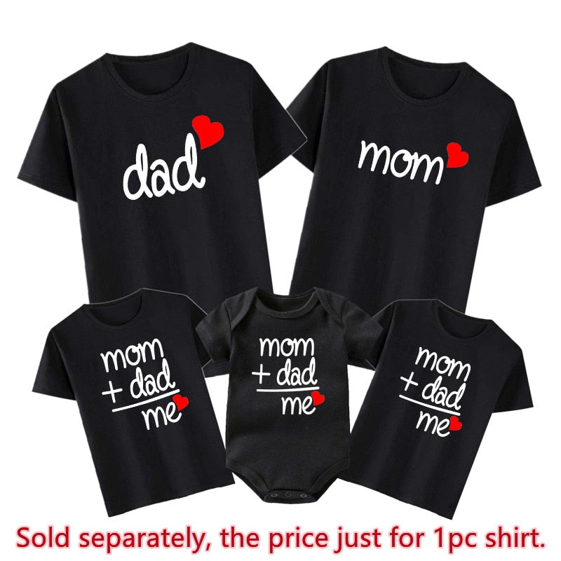 Heart Print Daddy Mommy Daughter Son Family Matching Clothes