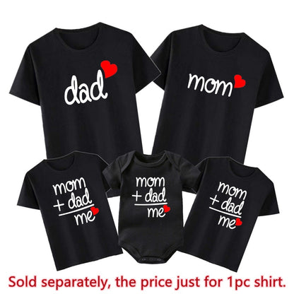 Heart Print Daddy Mommy Daughter Son Family Matching Clothes
