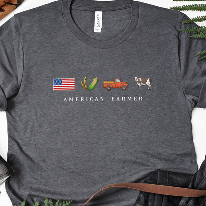American Farmer Embroidered, Hoodie, T-shirt, Sweatshirt - myfunfarm