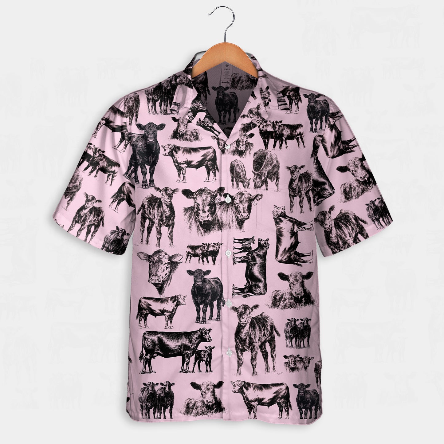 Cattle pattern white and blue, red, green  - Hawaiian Shirt, Shorts for adult and youth - myfunfarm