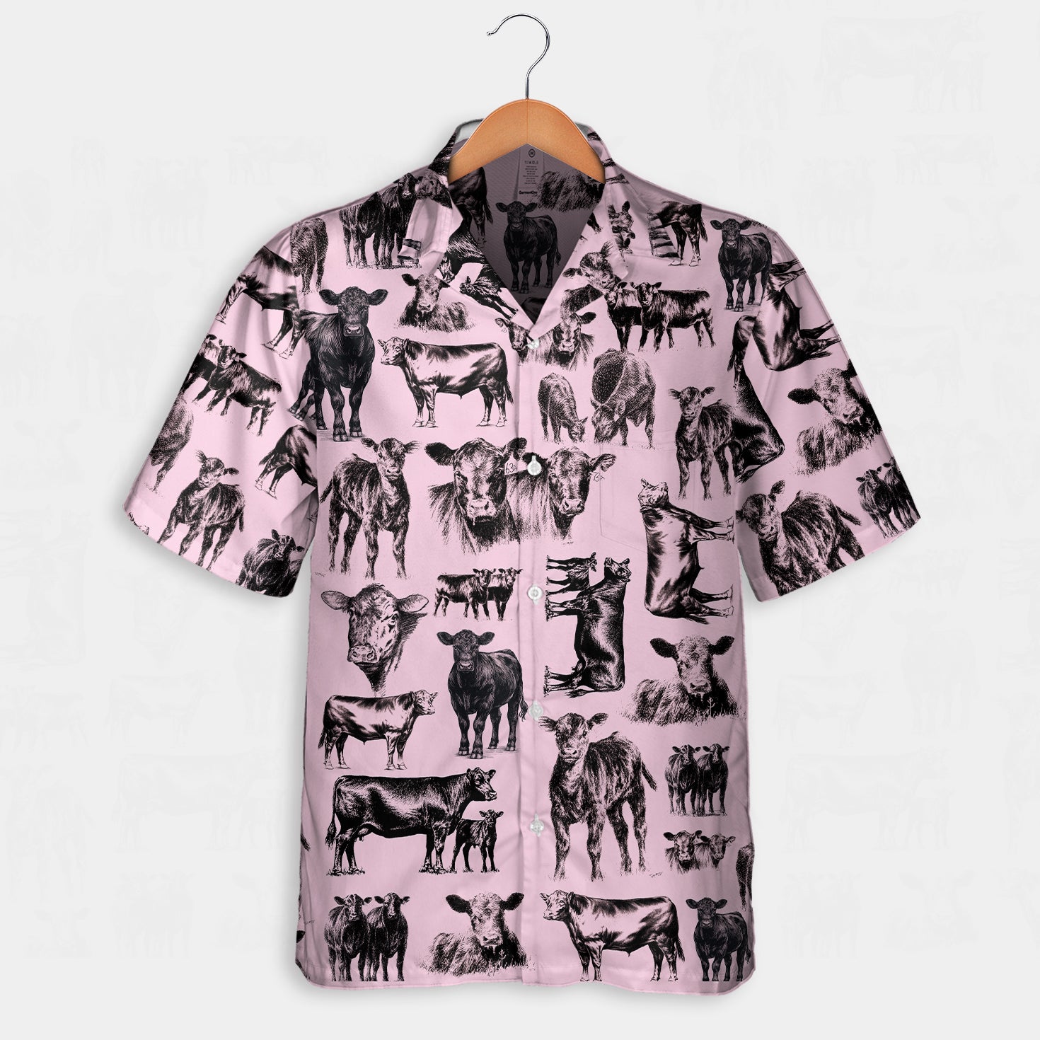 Cattle pattern white and blue, red, green  - Hawaiian Shirt, Shorts for adult and youth - myfunfarm