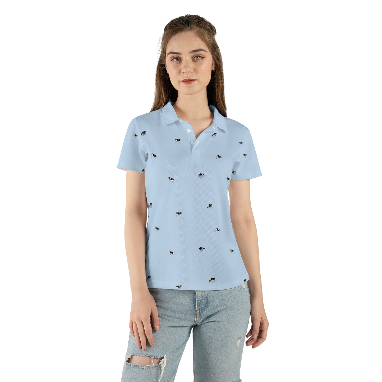 Dairy Cattle icon pattern -Men's and Women's Polo Shirts - myfunfarm