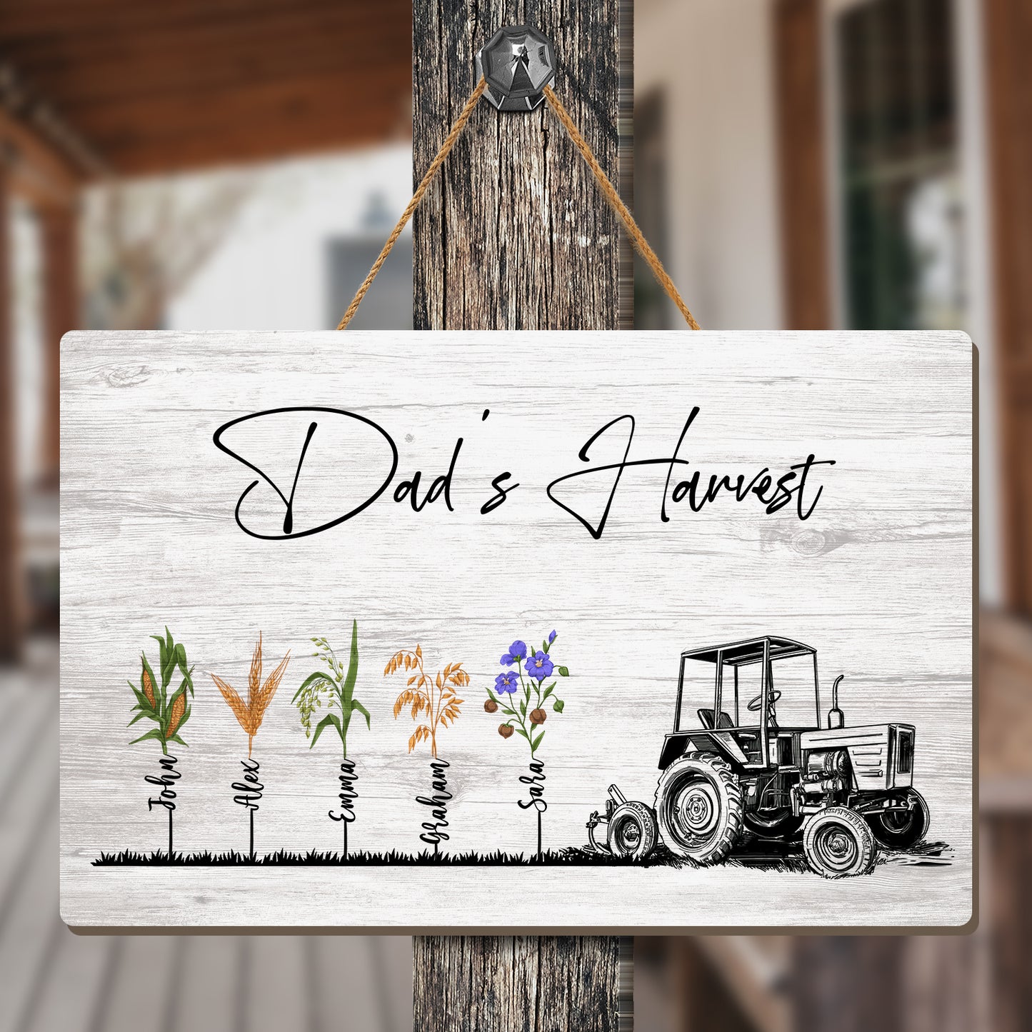 Dad's Harvest - Wooden Door Sign, Canvas print, mug, Personalized father's day gift