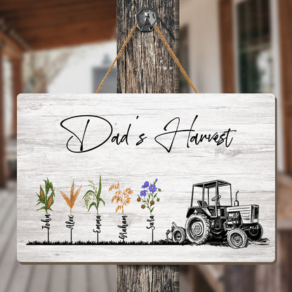 Dad's Harvest - Wooden Door Sign, Canvas print, mug, Personalized father's day gift