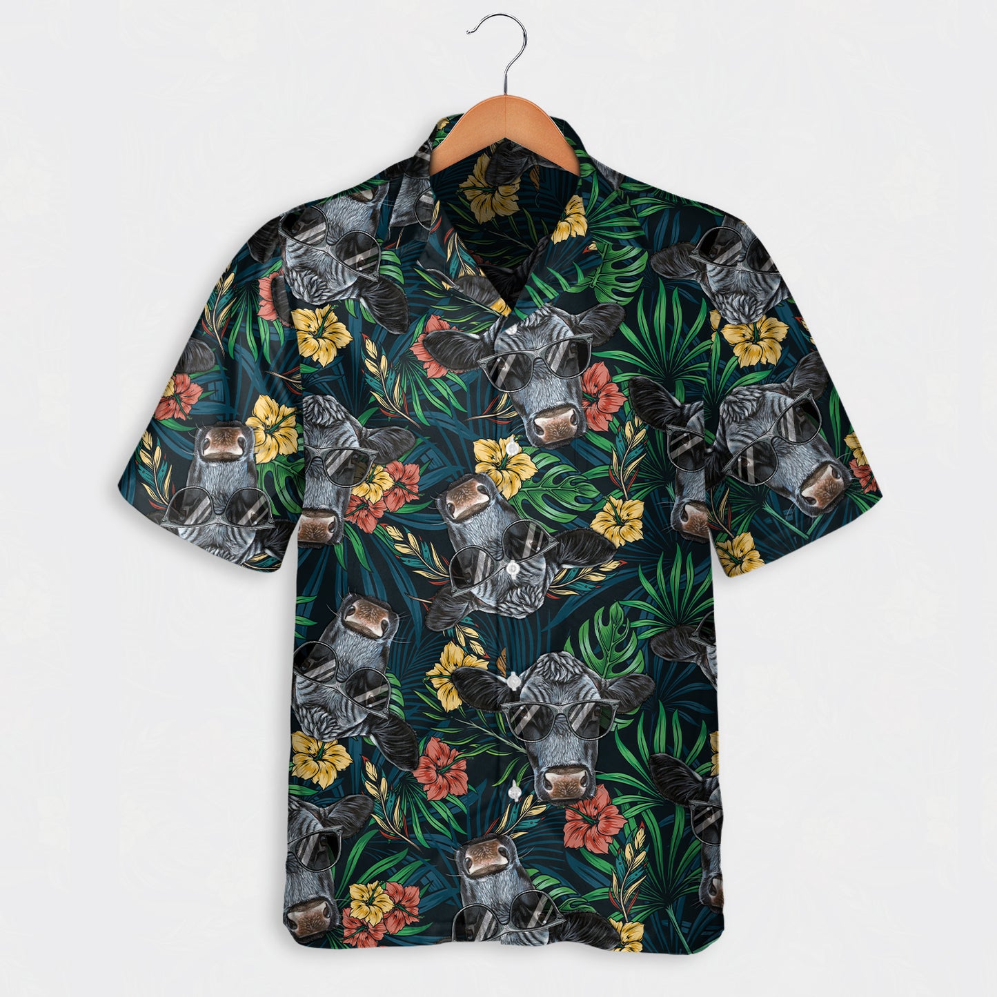 Cow Floral Pattern - Hawaiian Shirt and Shorts for adult and youth