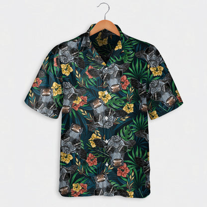 Cow Floral Pattern - Hawaiian Shirt and Shorts for adult and youth