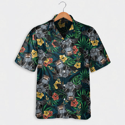 Cow Floral Pattern - Hawaiian Shirt and Shorts for adult and youth