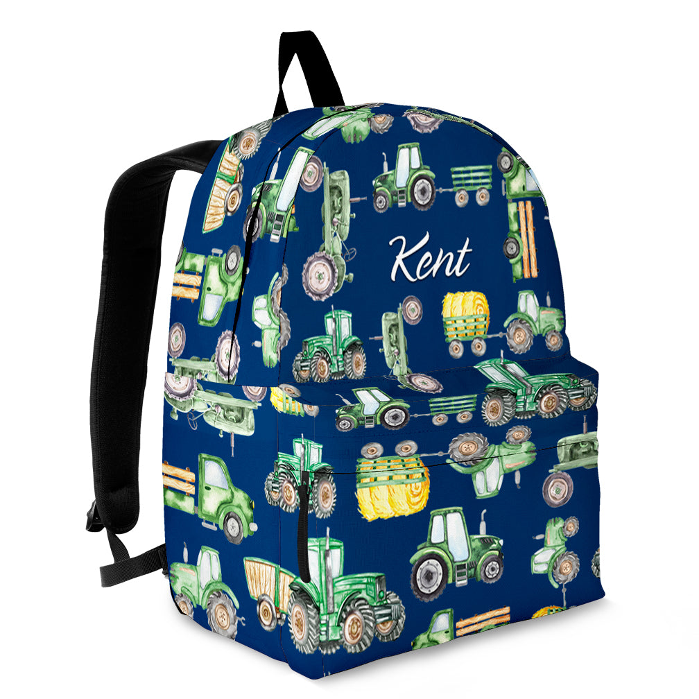 Personalised Bag-Custom Name Backpack Tractor pattern