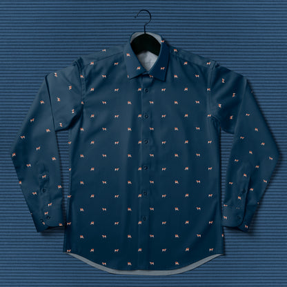 Ayrshires cattle icon pattern - Men's Casual Long Sleeve Shirt - myfunfarm