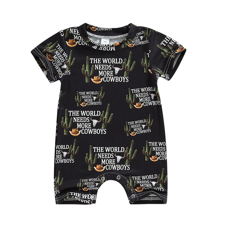 Summer Toddler Newborn Baby Boy Girl Clothing 0-18M Cattle Letter Print - myfunfarm