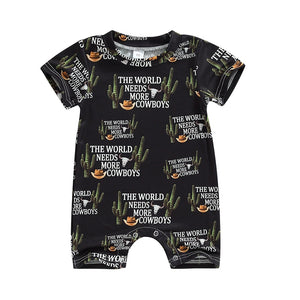 Summer Toddler Newborn Baby Boy Girl Clothing 0-18M Cattle Letter Print