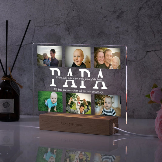 Personalized Custom Photo and Names, 3D Acrylic Lamp Customized Bedroom NightLight for MOM DAD LOVE Family Day Christmas Birthday Gift - myfunfarm