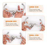 Farm Animals Stainless Steel Automatic Cow Spring Nose Pliers Cattle Baoding Ware Binding Tool Nose Clamp Traction Cattle Rings