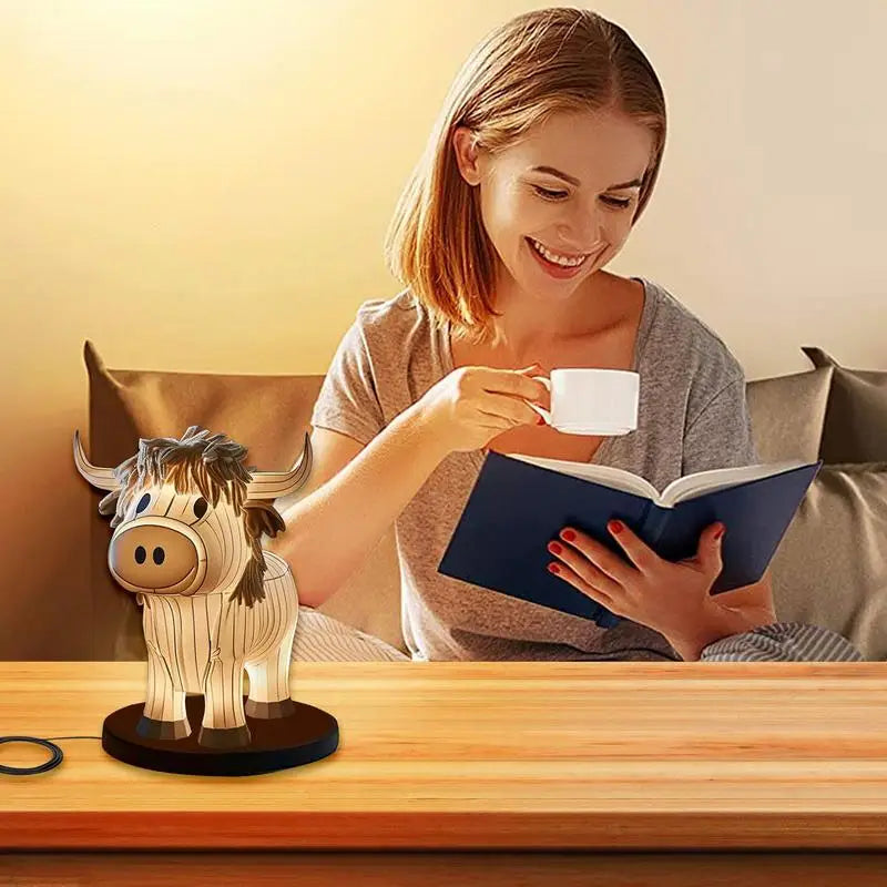 Cow Bedside Lamp 3D Cow Lamps For Bedrooms Cow Light Nightstand Lamp Table Lamp For Bedroom Western Lamps For Living Room Desk