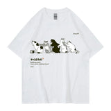 Unisex T-Shirt Streetwear Japanese Kanji Harajuku Funny Cat