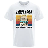 I Like Cats And Coffee Funny T-Shirt For Cat Lovers