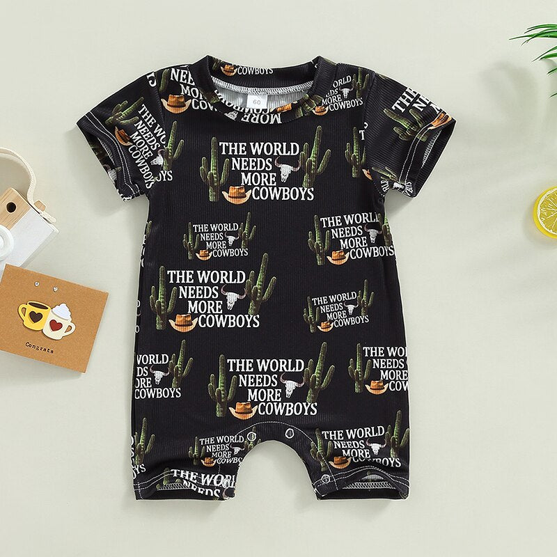 Summer Toddler Newborn Baby Boy Girl Clothing 0-18M Cattle Letter Print - myfunfarm