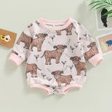 Baby Boys Girls Bodysuits Cattle Print