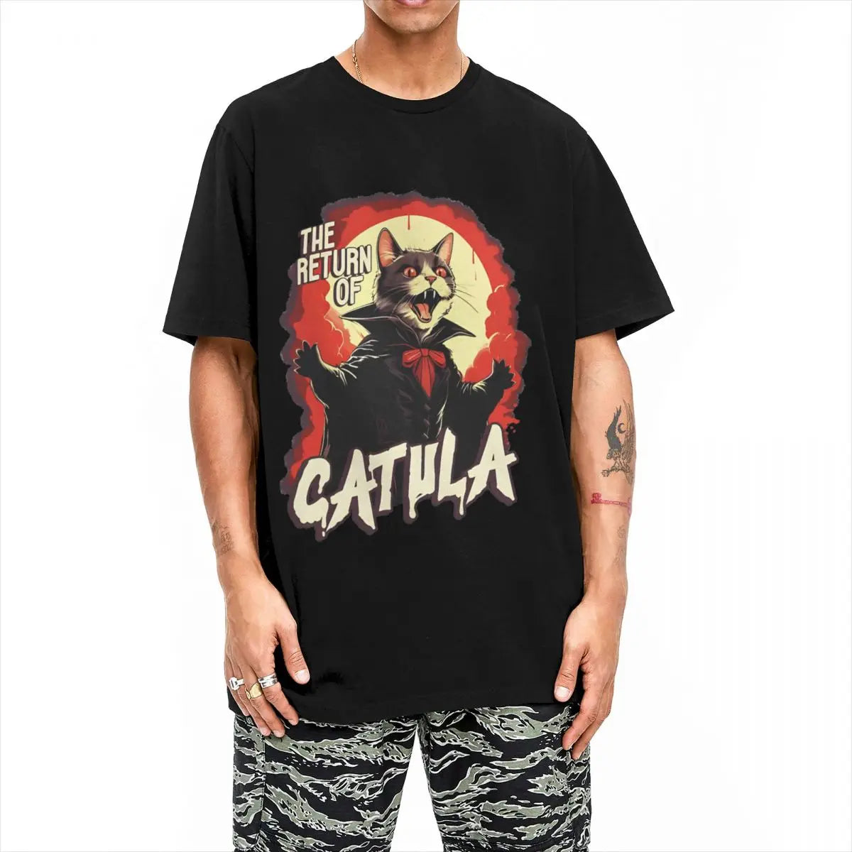 The Return Of Vampurr Cat Dracula Halloween T Shirt Cotton - myfunfarm