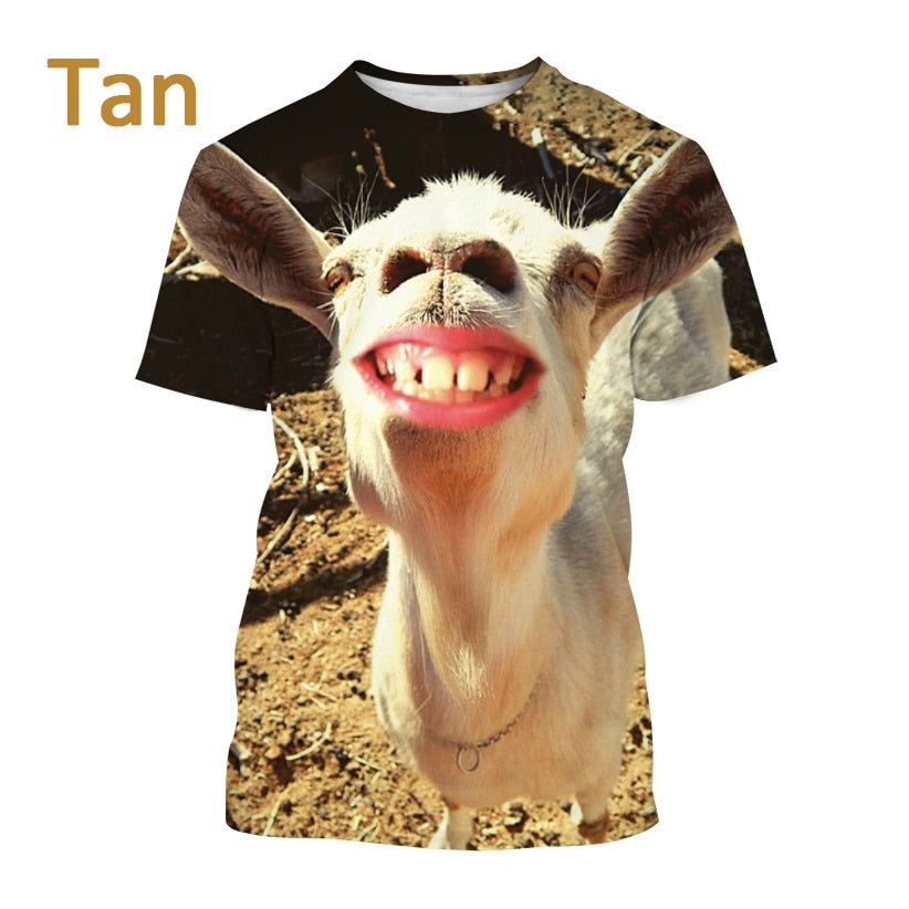 Funny Goat Printing Unisex T-shirt - myfunfarm