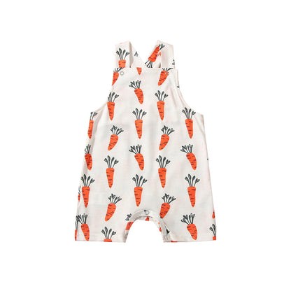 Baby Western Cowboy Jumpsuits Cartoon Cattle Print