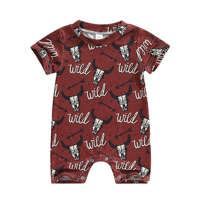 Summer Toddler Newborn Baby Boy Girl Clothing 0-18M Cattle Letter Print