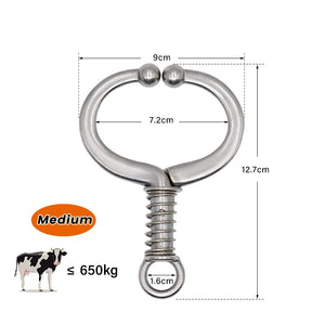 Farm Animals Stainless Steel Automatic Cow Spring Nose Pliers Cattle Baoding Ware Binding Tool Nose Clamp Traction Cattle Rings