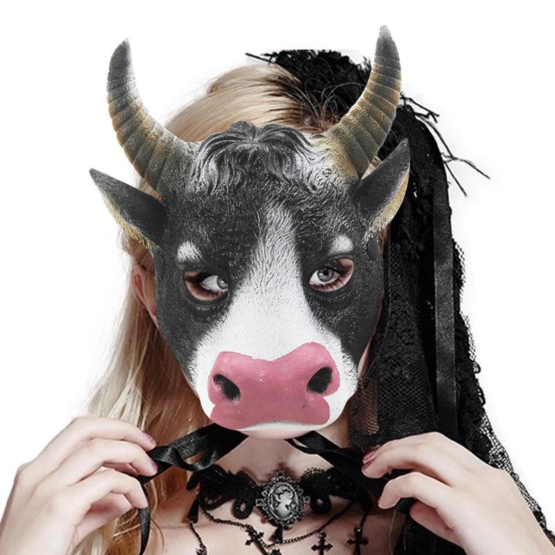 Face Cover Mask For Halloween Horror Scary Cow Head - myfunfarm