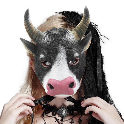 Face Cover Mask For Halloween Horror Scary Cow Head - myfunfarm