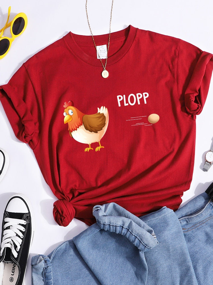 Funny T-Shirt Chicken Plopp