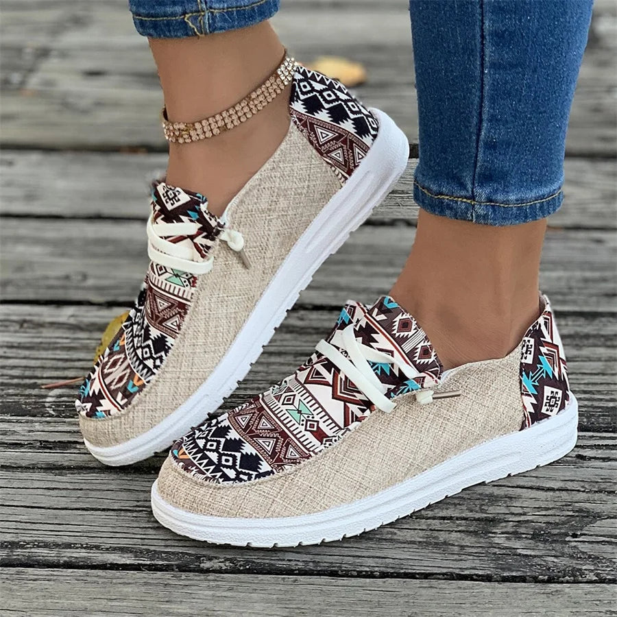 Boho pattern Women's Shoes Casual Comfortable Vintage - myfunfarm