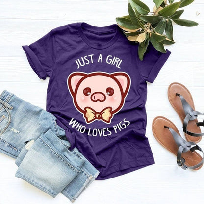 Just A Girl Who Loves Pigs unisex T-Shirt - myfunfarm