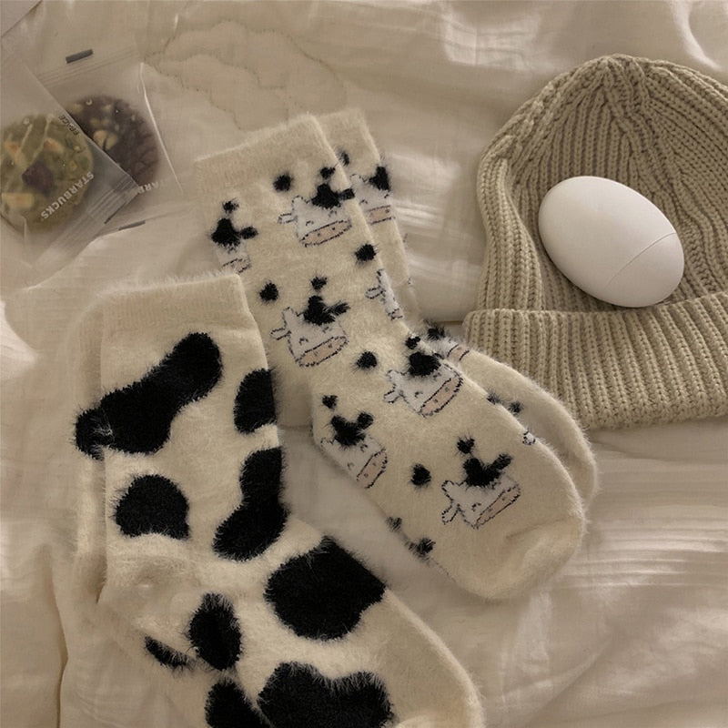 Milk Cow Autumn Socks Soft Warm  for Women - myfunfarm
