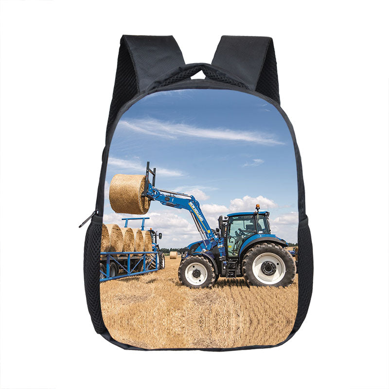 Farm Tractor Print Backpack Children School Bags
