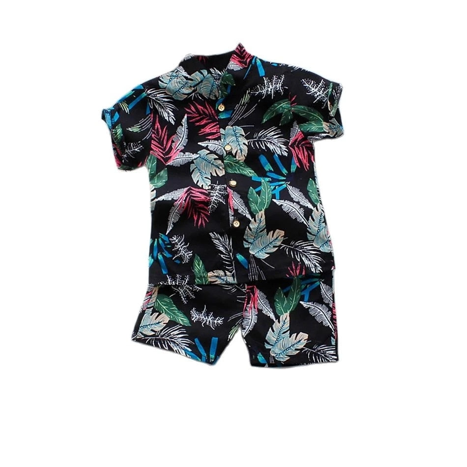 1-6 Year Children Set Hawaiian shirt and Shorts Floral Printed - myfunfarm