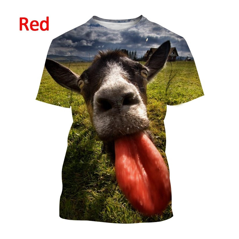 Funny Goat Printing Unisex T-shirt - myfunfarm