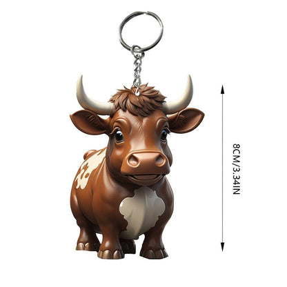 Cow Cartoon Cute Car Keychain ornaments - myfunfarm