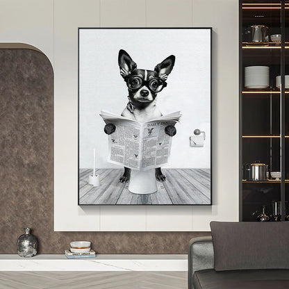 Funny Animal in Bathroom Poster Cow Giraffe Elephant Orangutan Zebra Sitting in Bathtub Canvas Painting Toilet Wall Art Pictures - myfunfarm
