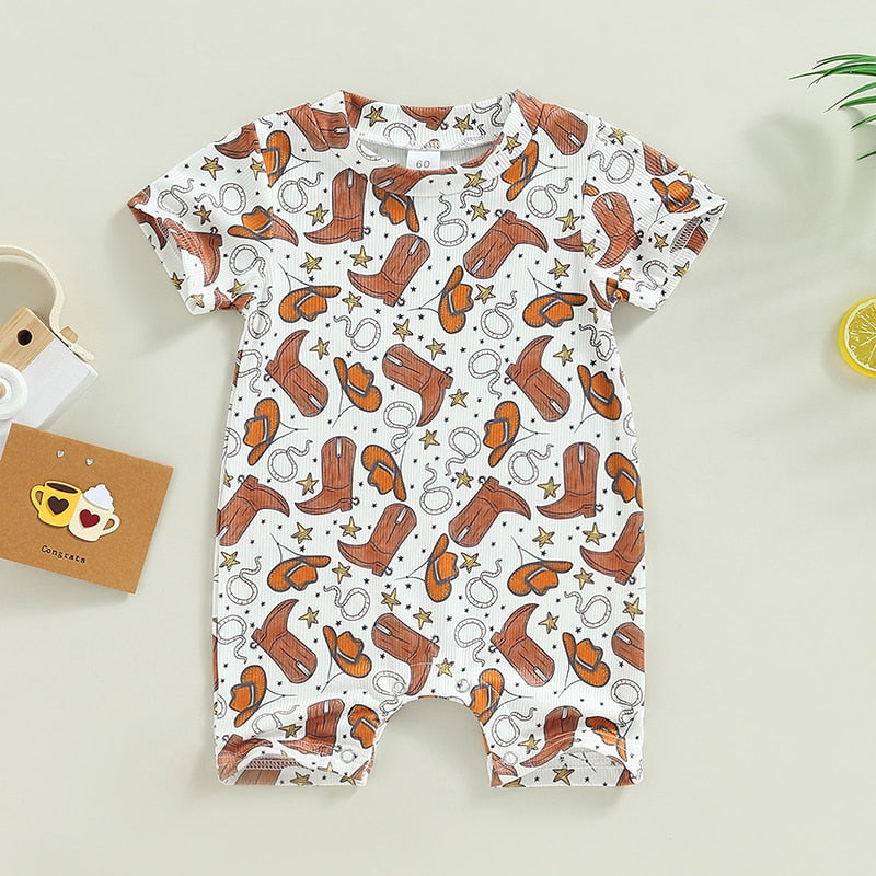Summer Toddler Newborn Baby Boy Girl Clothing 0-18M Cattle Letter Print - myfunfarm