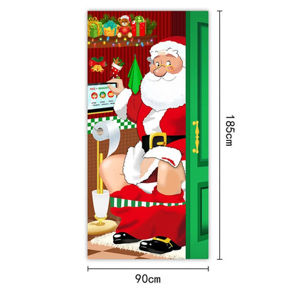 Christmas Outdoor Photo Santa Claus and Dog Background Hanging Decoration for Home