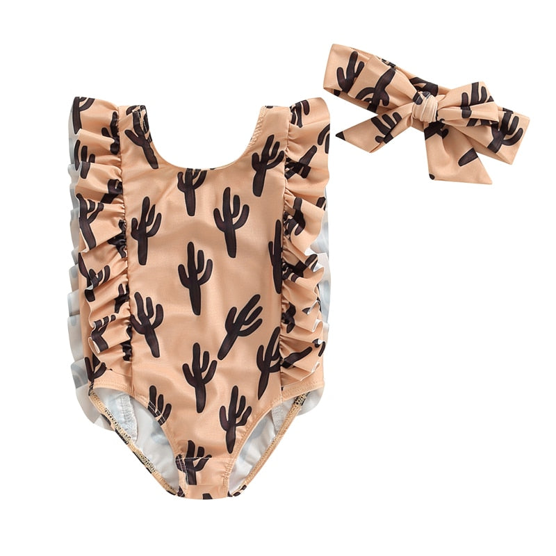Summer Toddler Newborn Baby Girls Swimsuits Cactus/Cattle/Horse - myfunfarm