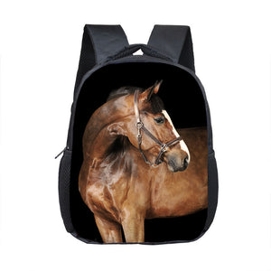 Horse Print Backpack Children School Bags