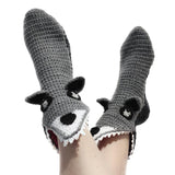 Winter Knitting Hand Crochet Women's Socks 3D Animals